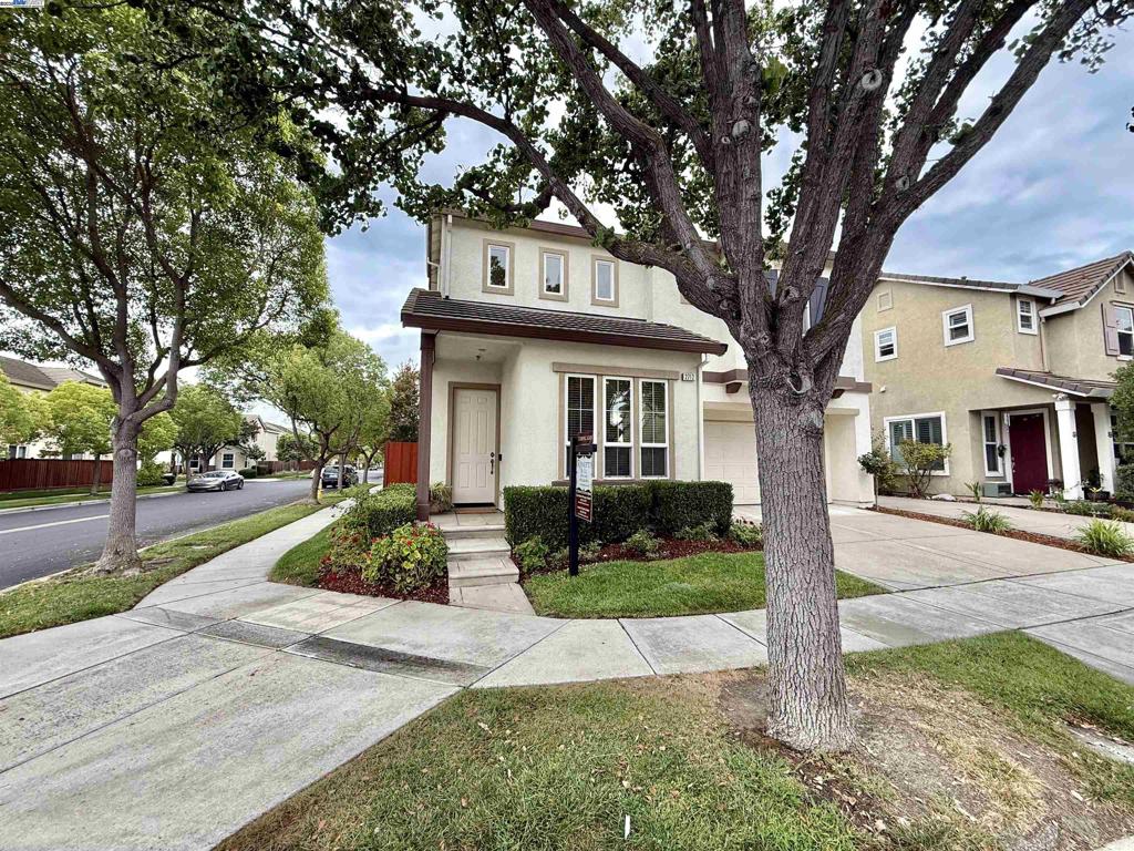 Welcome to this beautiful EAST-facing corner lot home in the heart of Stoneridge Square! With over 2,000 sq. ft. of living space, this home offers 4 spacious bedrooms, 2.5 baths, and the ease of an upstairs laundry room for convenience. A light-filled living and dining area with custom cabinetry and laminate flooring that flows into the newly updated kitchen with gorgeous quartz countertops and backsplash and new appliances. The kitchen opens into the family room, where a fireplace and custom media cabinet create the perfect spot to effortlessly gather and unwind. Lovingly maintained by the original owners, this home has been thoughtfully updated to offer both comfort and peace of mind. A newer 3 ton HVAC system with central in-line HEPA air filter ensures clean, refreshing air throughout, while the convenience of an added wired network plus security cameras provides capabilities for nextgen data and smart living possibilities. Outside, enjoy a backyard with a custom cobblestone, a thriving lemon tree and plenty of space to garden or simply unwind. Just blocks from top-rated Mohr Elementary, scenic parks, shopping, and dining, this home truly blends modern comfort in a prime location!