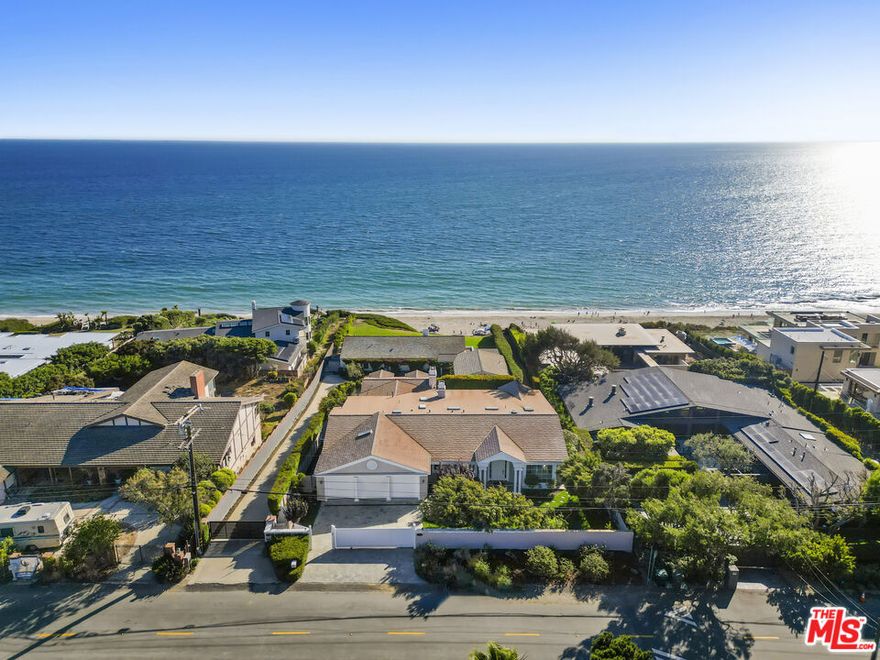 For those with an eye for intelligent design, authentic styling and the ultimate in coastal luxury living, a magnificent 2004 custom built Hampton's style estate awaits. An innovative interpretation and architectural evolution that reflects the original Eastern Seaboard influence. A home of extraordinary comfort and gracious ambiance, where warmth and welcome abound. Meticulous attention to detail and craftsmanship with the highest quality eloquently expressed in the finest of finishes and core building elements. Crowning a near  acre and set behind privacy gates, the home resides harmoniously in one of the most idyllic and sought after settings in Malibu's famed Point Dume. Boundless, breathtaking coastline and ocean views as far as the eye can see are showcased through massive walls of glass, spacious view deck, terrace and patio. The inspired exterior has a vibrant presence, delightfully picturesque. Light, open and quietly spectacular, radiant interior spaces embody easy, relaxed living and entertaining. Sunlit rooms are in perfect scale. Ceilings soar above newly refinished rich wood floors. The dining room lends itself ideally to both formal and informal gatherings. Elaborate baths are dressed in fine lighting, fixtures and finishes. The epicurean kitchen is an open concept culinary center designed for the adventurous at home chef. Sliding glass walls provide seamless access from the indoors to the out and give way to a private backyard retreat replete with sparkling pool, spa, lawn and private walkway to the edge of the cliff for enjoying spectacular panoramic sunset views. Highlights include a library, home gym, steam shower, sauna, lower level family room with separate kitchen, home office, state of the art home theater and direct access 3-car garage. Five en suite bedrooms including a luxe primary suite round out the comfortable accommodations for family and guests. Ideally located just moments from Point Dume State Beach and Natural Preserve, scenic Westward and Big Dume Beach, and all the best of what Malibu is famous for. This stunning, distinctive property is a case study in craftsmanship, elegance, and design and is the place where you want to live. Welcome!