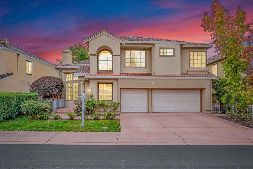 Welcome to this spacious and open layout home with soaring ceilings, located in the highly sought Fluer De Mont neighborhood of San Ramon. This east facing gem boasts 4 bedrooms 2.5 bath and a spacious 3-car garage with a Tesla charger. This residence offers a harmonious blend of comfort and style. The heart of the home is the open-concept kitchen and family room combo. The formal living and dining rooms are easily accessed from kitchen perfect for casual gatherings and family dinners. The kitchen features modern amenities, seamlessly flowing into the family room where you can enjoy cozy evenings by the fireplace.  Recent updates include new flooring upstairs and paint throughout and newly renovated 1.5 bathroom. The home also benefits from new Central AC and furnace heating for year-round comfort and comes with a fully paid off Tesla Solar saving electric bills.  Situated in a gated community within the San Ramon Valley Unified School District. Easy access to hight 680, parks, the Iron Horse Trail, Bishop Ranch business park, and plenty of shopping and dining options at the City Center. This home is ideal for those seeking a family-friendly community. Don't miss the opportunity to make this San Ramon gem your own....