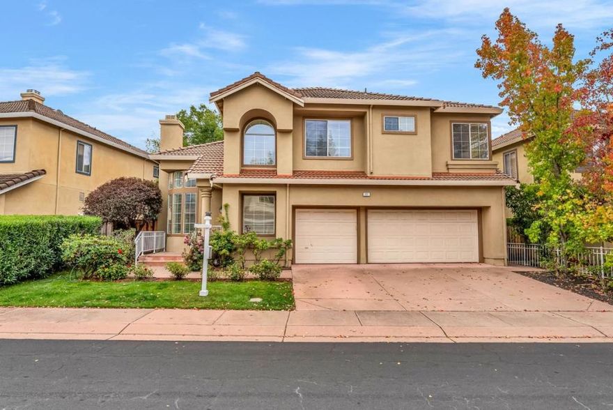 Welcome to this spacious and open layout home with soaring ceilings, located in the highly sought Fluer De Mont neighborhood of San Ramon. This east facing gem boasts 4 bedrooms 2.5 bath and a spacious 3-car garage with a Tesla charger. This residence offers a harmonious blend of comfort and style. The heart of the home is the open-concept kitchen and family room combo. The formal living and dining rooms are easily accessed from kitchen perfect for casual gatherings and family dinners. The kitchen features modern amenities, seamlessly flowing into the family room where you can enjoy cozy evenings by the fireplace.  Recent updates include new flooring upstairs and paint throughout and newly renovated 1.5 bathroom. The home also benefits from new Central AC and furnace heating for year-round comfort and comes with a fully paid off Tesla Solar saving electric bills.  Situated in a gated community within the San Ramon Valley Unified School District. Easy access to hight 680, parks, the Iron Horse Trail, Bishop Ranch business park, and plenty of shopping and dining options at the City Center. This home is ideal for those seeking a family-friendly community. Don't miss the opportunity to make this San Ramon gem your own....