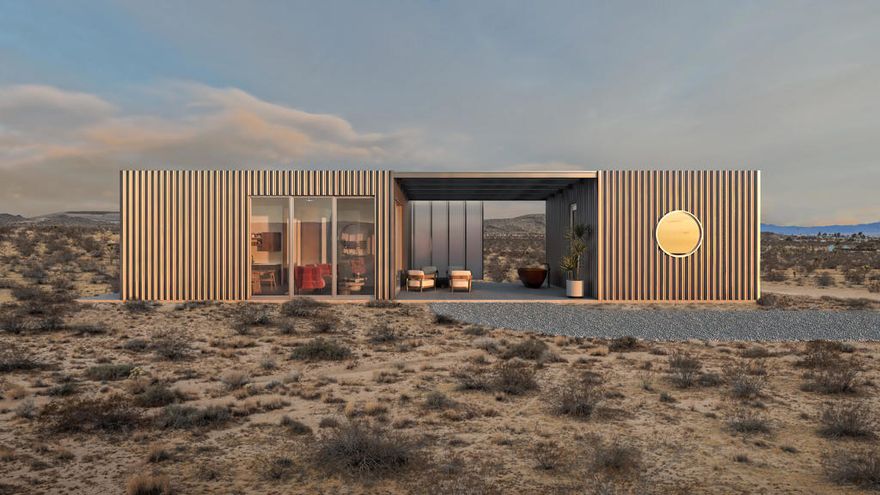 Reintroduced to the market with a significant price improvement! Exceptional 10.81-Acre Corner Parcel with Approved Plans to build a Modern Desert Retreat! This expansive 10.81-acre parcel offers not only prime real estate but come with the plans to build a 2-bedroom, 2-bathroom home. The thoughtfully designed 938 sq. ft. residence includes a 398 sq. ft. covered carport that doubles as an outdoor patio. Much of the groundwork has already been completed, saving you tens of thousands of dollars, while also accelerating your timeline to build. Utility-ready (buyer to verify) featuring an installed water meter, electrical poles along the South side of Boo Lane, and underground electrical infrastructure on the West and North side, thanks to neighboring modern homes. The planned home showcases a minimalistic modern aesthetic, blending architectural brilliance with functionality. Highlights include a reflective corrugated exterior facade for a striking, contemporary look, and Maple plywood ceilings with Venetian plaster interior walls, offering an elegant finish. With over 10 acres, you'll have endless possibilities to create the ultimate desert oasis and tranquil spaces for relaxation. Nestled in a peaceful, rural setting, this parcel provides an ideal escape while being close to all the amenities and attractions. Opportunities like this are incredibly rare. Here's the chance to make this dream property your reality! Note: For any questions on zoning, usage, permits, etc. Please contact the San Bernardino County Planning Dept and provide APN: 0631-061-42-0000. Photos shown are renderings based on the home's architectural plans. Lot boundaries are approximate.