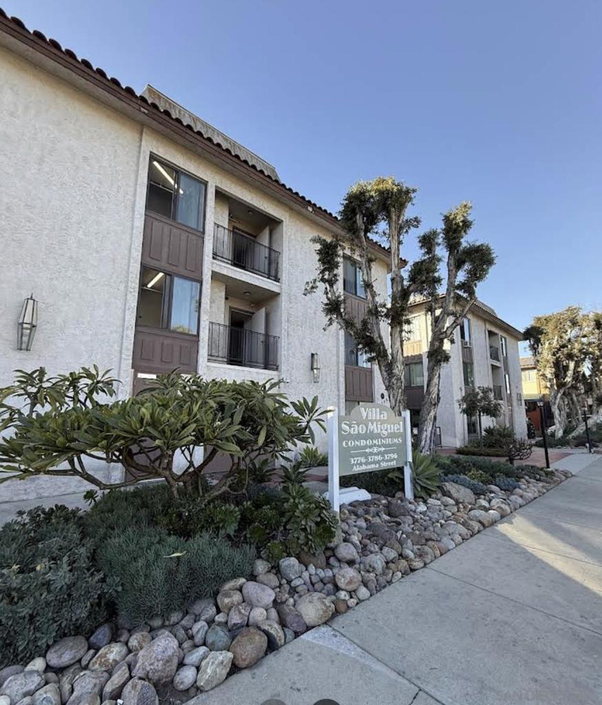 Welcome to Villa Sao Miguel, a gated 55+ community nestled in the vibrant heart of North Park, San Diego. This delightful 1-bedroom, 1-bath condo offers 378 sq ft of thoughtfully designed living space and is ready for immediate move-in. Conveniently located on the first floor with no stairs to entry, it provides easy accessibility within a beautifully maintained complex. Enjoy a walkable lifestyle just minutes from popular shops, dining spots, Morley Field, Balboa Park, and public transit. Whether you're looking to downsize, invest, or plan for the future, this charming condo is a fantastic opportunity to own in one of North Park’s most sought-after senior communities.
