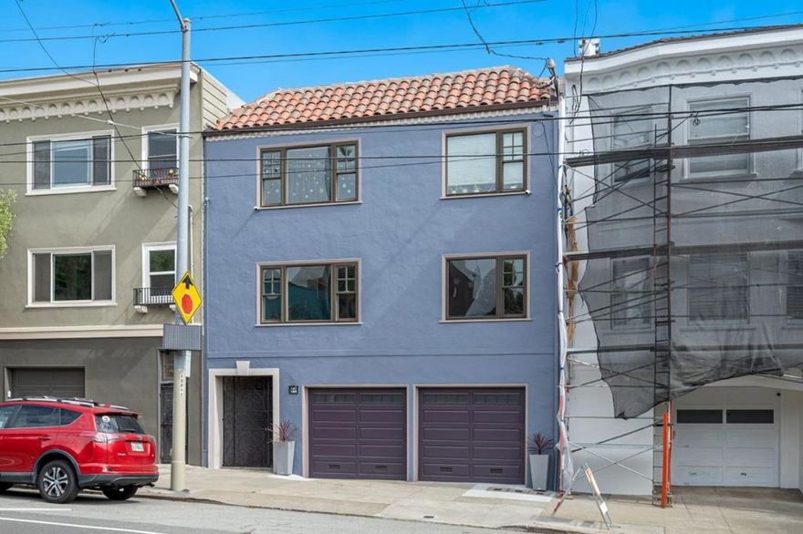 Steps to everything Noe Valley has to offer!  24th Street Shops, cafes, and restaurants, w/ a 95 WalkScore, this modern 2BR flat has it all!  Handsome, mid-century building welcomes you into a light filled, open floor plan.  Living, dining and kitchen spaces flow together surrounded by windows.  Professional updated kitchen with newer cabinets, stainless appliances, quartz countertops, ceramic tile backsplash, a breakfast bar, and plenty of work and storage space.  The spacious living room is bathed in natural light.  There are two generous bedrooms and a full tiled bath.  Expansive, verdant, and colorful shared backyard with deck and lawn spaces surrounded by mature landscaping.  Exclusive use washer and dryer in the garage.  Newly finished warm wood floors.  New roof (2024).  Deeded side-by-side garage parking.  Steps to Saru Sushi, tech shuttles, the J, BART, and other major MUNI lines.  Minutes to 280/101 freeways and SFO.  Stroll the Saturday farmers market!  Enjoy Noe Valley's bustling community!  43% TIC ownership in 3-unit building.