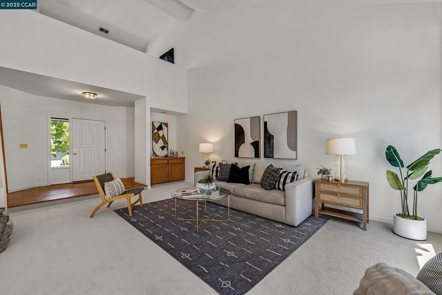 Welcome to this updated 1,752 sq ft townhouse nestled inside the prestigious gates of Blackhawk Country Club, just moments from the convenient East Gate entrance. Situated on a generous 4,550 sq ft lot, this home offers both privacy and convenience, backing to stunning estate homes that provide a serene backdrop.  Step inside to discover a light and bright interior featuring brand new carpet, hardwood flooring in the entry and kitchen, and stylish new lighting throughout. The kitchen has new countertops and backsplash, newer appliances and a functional layout that opens to the dining and living areas — perfect for entertaining or quiet nights in.  A newly refreshed downstairs half bath adds modern flair, while large windows enhance the living space with natural light. Outside, enjoy the tranquility of your private deck and backyard — ideal for relaxing or hosting guests. Upstairs, both bedrooms have en-suite bathrooms with a large loft that can be converted to an additional bedroom.  Additional highlights include a spacious two-car garage, access to world-class community amenities, and a location that offers the best of Blackhawk living.  Don’t miss this rare opportunity to own a bright, updated home in one of the East Bay’s most sought-after communities!