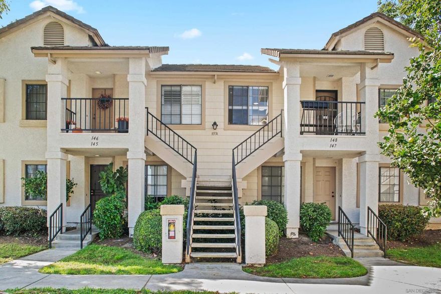 Bright & Airy Mira Mesa Gem  Welcome to this beautifully updated 1-bed, 1-bath condo perfectly situated in the heart of Mira Mesa, a community known for its family-friendly charm and unbeatable convenience. Step inside to a bright, open-concept living space with a chic wall-to-ceiling built-in storage unit that adds modern style and exceptional functionality. The cozy kitchen flows effortlessly into the living room and two private balconies, ideal for morning coffee or evening sunsets. Enjoy in-unit stacked laundry, assigned carport parking, and plenty of visitor parking. Nestled among mature trees and lemon groves, this home captures a true “summer-breeze” vibe with views of the valley, peaceful walking paths, and access to the community pool and hot tub. Located in an established neighborhood near Mira Mesa Park, top-rated schools, local cafés, and restaurants, plus quick access to I-15, CA-56, and nearby beaches (10–13 miles away), this condo blends comfort, convenience, and lifestyle. Investor’s Bonus: Mira Mesa is a proven rental hub, making this an excellent income-generation property or a perfect starter home.