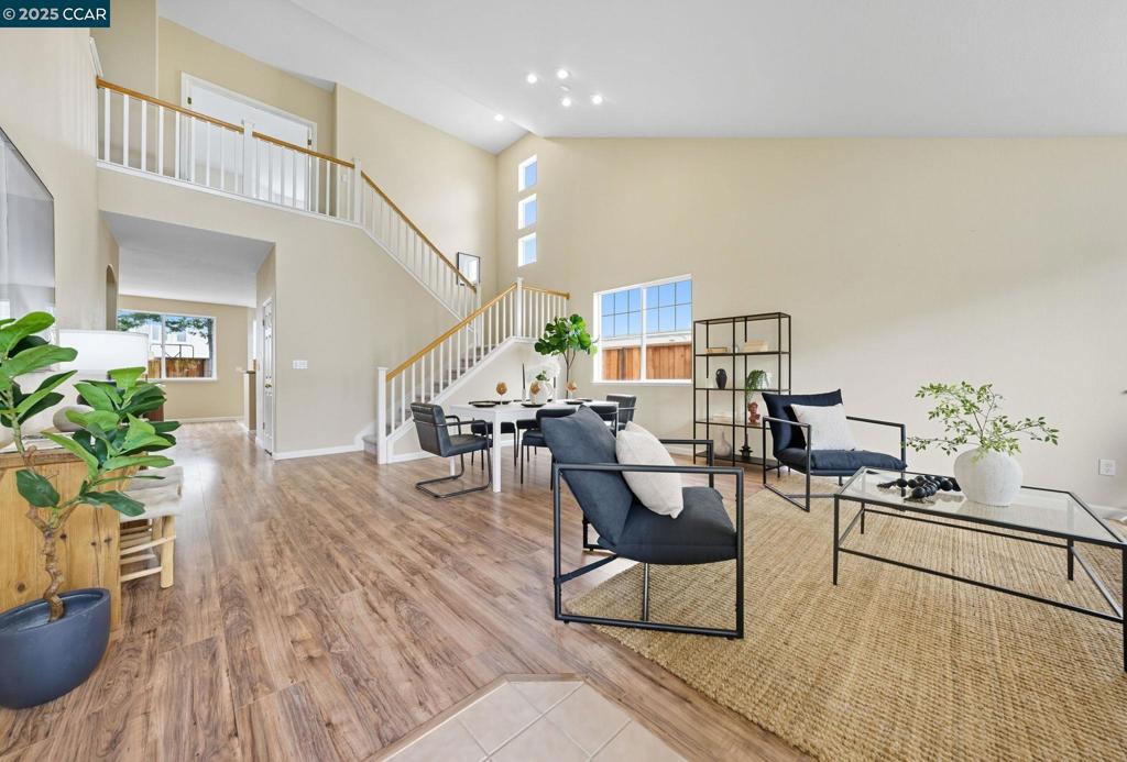 Discover your dream home at 118 Rocky Pointe in Hercules! This stunning 5-bed, 3-bath, 2,624 sq ft detached residence offers modern elegance and comfort. The open-concept design features a spacious Grand room with high ceilings and living and dining areas, perfect for hosting gatherings.Enjoy an inviting family room with a cozy fireplace and a breakfast nook with a coffee bar. A gourmet kitchen with granite counters, new vinyl plank flooring, new appliances with double oven and lots of natural light.The spacious guest / study room is a bonus on the ground floor.The low maintenance backyard has a private patio and relaxing gardening space . Upstairs , there's new carpeting in all bedrooms and hallways.The expansive primary suite has ceiling fan , a luxurious en-suite bath and walk-in closets . There are three additional bedrooms with spacious closets and a bathroom. This home offers easy access to parks, trails , shopping , schools and freeways, blending suburban charm with urban convenience .Vacant and move in ready this Hercules gem awaits!