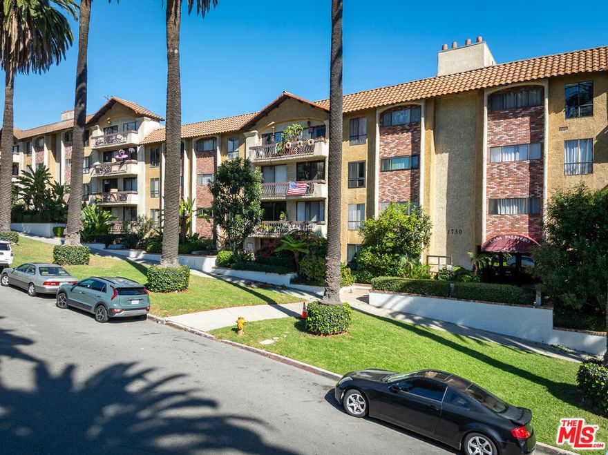 This spacious 1 bedroom/ 1 bath condo at the desirable Casa Palmero is situated in the middle of a beautiful California Palm Tree lined street. The condo features an updated kitchen with quartz counters and stainless steel appliances. Hardwood style floors throughout, no carpet. There is a lovely sitting area right outside the living room so you can bring the outdoors in. You'll also enjoy central heat and A/C and 2 car parking in the garage. Yes parking for 2 cars! Water and Trash included. Laundry on Site. Tenant pays for electric/cable/internet. Fabulous location with easy access to Runyon Canyon, major freeways, fine dining and shopping. Available in November 7, 2025.