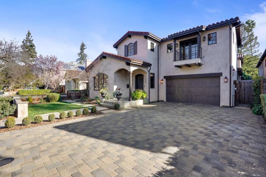 Custom built in 2016, this exquisite Mediterranean masterpiece is the quintessence of luxury - impeccably blending timeless architecture with contemporary living. Primely situated on an idyllic serene tree lined street just blocks from downtown Willow Glen, this majestic property exceeds even the most discerning buyer's expectations. Dramatic open beam ceilings, wide plank hickory floors, custom built-ins, artisan millwork, and lavish finishes throughout. Spectacular great room anchored by a LaCantina panoramic door perfectly frames the resort style backyard and epitomizes indoor/outdoor living at its finest. Impressive gourmet kitchen with expansive island, breakfast bar, quartz counters, and 590-bottle wine room. Formal dining room and an executive office enjoy a view of the Tuscan inspired courtyard. Breathtaking primary suite, upper-level media room, and more. Picturesque, covered loggia with kitchen and fireplace overlooks the sparkling saltwater pool and verdant landscaping.