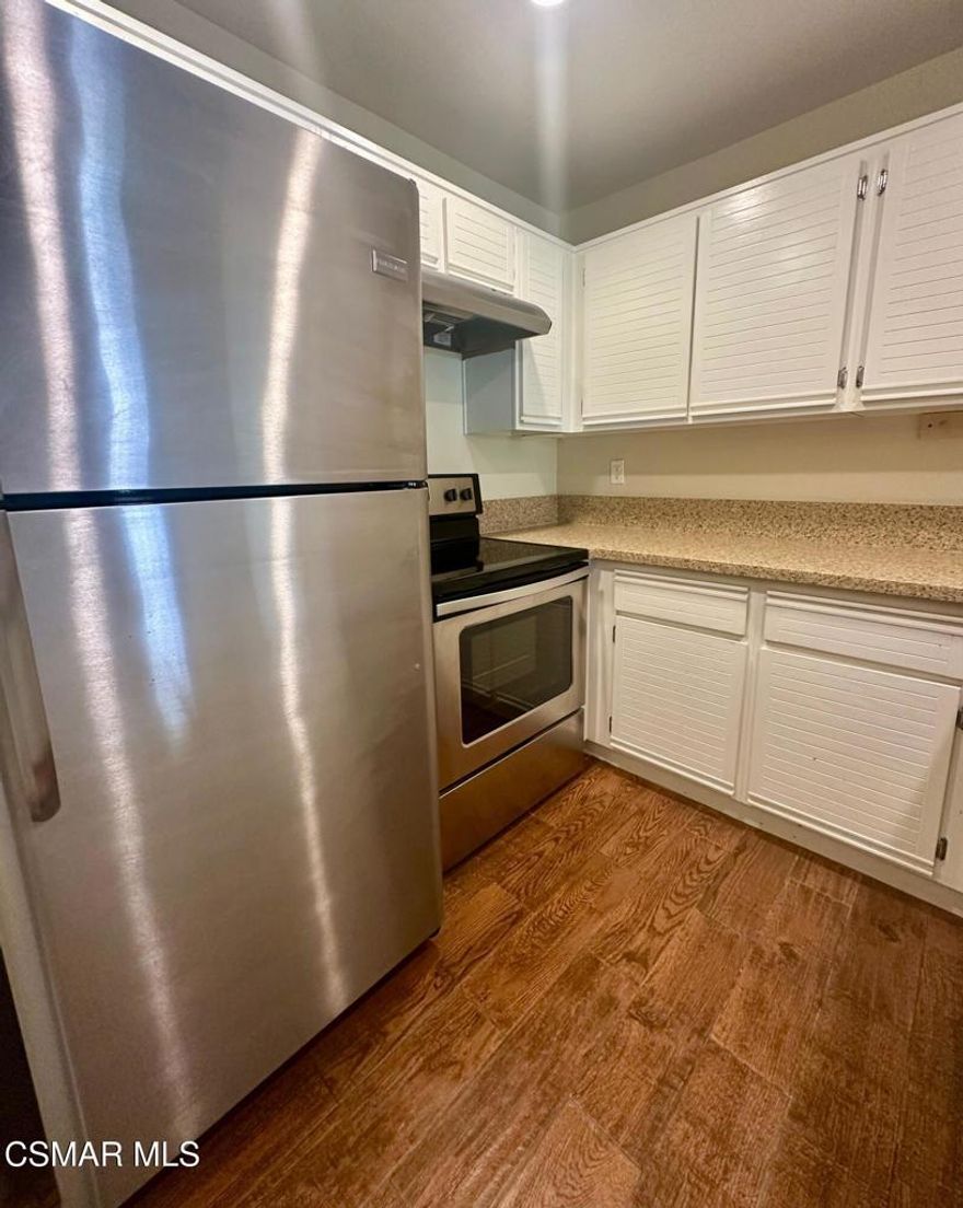 Quiet living.... private 1 car garage.  nice swimming pool with spa.  Downstairs unit with no stairs.  Private patio...grow your own veggies!  1 bedroom with a walk in closet and washer//dryer in unit.  Show it today!  Fridge included.