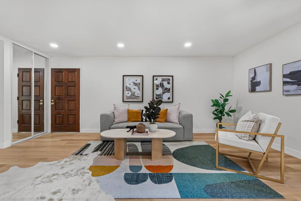 Charming ground-floor end unit just minutes from Downtown Mountain View, Stevens Creek Trail, VTA, Caltrain, and major tech companies like Google, Apple, and Facebook. This bright and inviting home features Pergo flooring, a spacious living room, and a sliding glass door leading to a private patio, perfect for relaxing or entertaining. Enjoy low HOA dues, low utility bills, an extra storage room, one carport, and an additional parking space. Community amenities include a swimming pool, clubhouse, and laundry facilities. Quick access to Hwy 101 and 85 makes commuting a breeze.