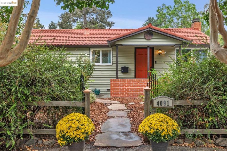 Your Bay Area meticulously updated, charming country escape is closer than you think. 4091 Garden Road is a solar powered charmer with room to breathe and a private backyard with a hot tub, perfect for those lovely Bay Area nights. City hustle out, country calm in. This single level two-bedroom one bath home offers 1060 SQFT of stylish indoor-outdoor living on a private tree lined street. A whole house solar system delivers serious energy savings, while the steel roof is built to outlast the elements. The reinvented kitchen and updated bath show off clean modern finishes, and the spacious living areas open to a sunny backyard deck and that inviting hot tub, ideal for hot tub nights under the stars. A detached cottage adds flexibility as a home office, art studio, or yoga retreat. Off street parking for multiple cars and a full two car garage that doubles as a workshop complete the picture. The front yard is beautifully manicured and the backyard feels like a private oasis. The setting is quiet yet connected, with quick access to public transit, freeways, shops, and hiking and biking trails. Commute with ease, about twenty minutes to the San Francisco Bay Bridge or Richmond Bridge.Single Level Living.Detached studio. Hot tub nights. This El Sobrante cottage checks all the boxes