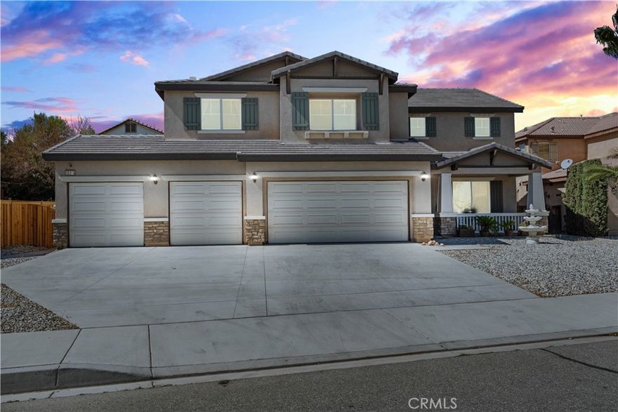 Open House: Saturday 10/11 and Sunday 10/12 from 1 to 3PM. Welcome to 15184 Brucite Road, a stunningly updated home in the heart of Victorville, offered at $539,000. With five bedrooms and three bathrooms across approximately 3,418 square feet, this spacious residence sits on an 8,085 square foot lot and features an attached four-car garage. Step inside and you’ll immediately appreciate the seamless flow between rooms: a generous family room, separate living area, and a large kitchen with an island and granite countertops, all transformed through thoughtful, modern renovation. Upstairs, a versatile loft area offers space for a home office, play zone, or media nook. The primary suite offers a true retreat with dual walk-in closets, providing plenty of space and convenience. Outside, a covered patio invites casual outdoor living, while automatic sprinklers keep the draught tolerant landscape irrigated with ease. The home benefits from a transferrable solar lease—currently about $130 per month—providing energy savings with minimal cost. Beyond the home itself, this property is nestled in a growing and dynamic Victorville community. As the city evolves, it offers residents access to parks, shopping, and convenient amenities. Victorville is home to more than 135,000 people and is steadily expanding as a hub in the High Desert region offering clean air and mountain views. The Mall of Victor Valley is a notable nearby retail destination, offering over 120 stores and easy access off the freeway corridor. Naturally, you'll also find the scenic beauty of Mojave Narrows Park within reach—a verdant riverside retreat that showcases the desert’s hidden oasis. All information is deemed reliable but not guaranteed. Buyer and buyer’s agent are advised to conduct their own due diligence and independently verify all details, including square footage, condition, permits, and any other information to their satisfaction.