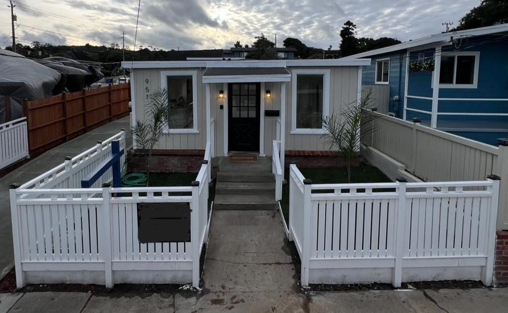 Welcome to this charming home located in the vibrant city of Monterey. This property offers a cozy living space with 595 square feet and includes two bedrooms and one full bathroom, perfect for a small family or those looking to downsize. The kitchen features a modern design situated adjacent to the dining area in the living room, making it ideal for meal preparation and entertaining. Enjoy the warmth and comfort of the wall furnace on cooler evenings, complemented by laminate flooring throughout for easy maintenance. This home has been fully remodeled with all the modern conveniences. In the backyard there is a fully permitted and remodeled 356 Sq. Ft. ADU with a kitchen, bedroom and bathroom which can provide additional income or a space for guests. The home boasts a separate family room, offering additional space for relaxation or gatherings. For convenience, laundry facilities are outside, ensuring practicality for daily tasks. Located within walking distance to shops, restaurants and The Monterey Bay Aquarium. Explore the possibilities this delightful Monterey home has to offer!
