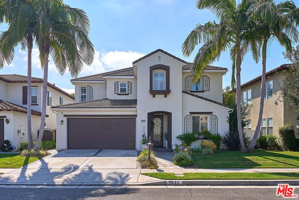 Beautifully updated and move-in ready, this spacious Downey home features over $90K in renovations. The main floor offers an open-concept layout with multiple living spaces, elegant tile flooring, a newly remodeled kitchen with updated cabinets and fixtures, and a versatile downstairs bedroom- ideal for guests or a home office- with a full bathroom featuring a modern tile shower just steps away. Bathrooms throughout have been fully renovated with glass enclosures, new vanities and stylish one-piece toilets. A cozy fireplace wall for relaxing evenings, new LED recessed lighting throughout, and updated plumbing and electrical work for peace of mind, plus an alkaline water system and whole-house water softener for healthier, cleaner water. Upstairs, a beautiful wood staircase leads to a bright loft, a spacious primary suite with a private bath, two additional bedrooms, another full bath, and a large laundry room. The second floor features rich hardwood flooring throughout. Outside, enjoy a cozy patio with tile, partially artificial grass, mature trees for privacy, a tranquil water fountain, and a built-in BBQ island. The backyard also features a mature avocado tree, offering fresh fruit right at home. The 3-car garage includes built-in cabinets for added storage. Nestled on a quiet cul-de-sac in a well-established neighborhood close to schools, shopping, and freeway access- this home has been thoughtfully upgraded for long-term comfort and style.
