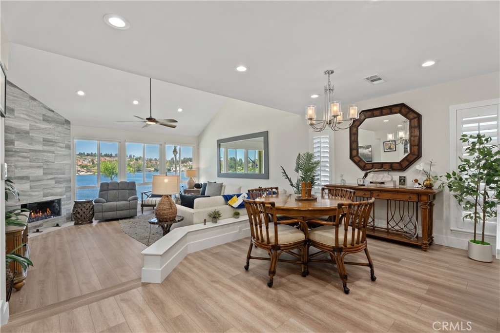 BLUE-BLUE-BLUE WATER VIEWS!! ONE OF A KIND BEAUTIFULLY REMODELED PENTHOUSE CONDO WITH BIG WATER SWEEPING LAKE VIEWS!! This lakefront two bedroom condo on Lake Mission Viejo has an unobstructed, panoramic Lake view. The open floor plan features a large living room, formal dining room a master suite with walk-in closet and second bedroom and guest bathroom. Sweeping lakefront big water views from almost every room! An entertainer's dream come true! Entertain in the large living room with fireplace and blue, blue, blue water views as you sit and enjoy the lake! The property includes 1 single car garage and 1 covered carport. Finisterra on the Lake is a gated lakefront community with private beach, pool, greenbelts, fishing dock, boat slips and drydock boat parking. Enjoy all that Lake Mission Viejo has to offer including private beaches, boat rentals, summertime concerts, holiday events and the grand Fourth of July fireworks display!