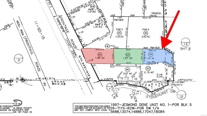 Bring your vision to life on this newly defined parcel in scenic Jesmond Dene, where precision meets possibility. Recently surveyed, staked, and segregated, this parcel is ready for your architect, builder, or investor’s imagination. This parcel has a slight incline and has a nice view, private access drive, the property offers both privacy and accessibility, ideal for those seeking a peaceful retreat with the convenience of nearby amenities. Enjoy sweeping mountain views, open skies, and the serenity of rural Escondido while staying connected to major routes, schools, and services. Water and Electric in close proximity.