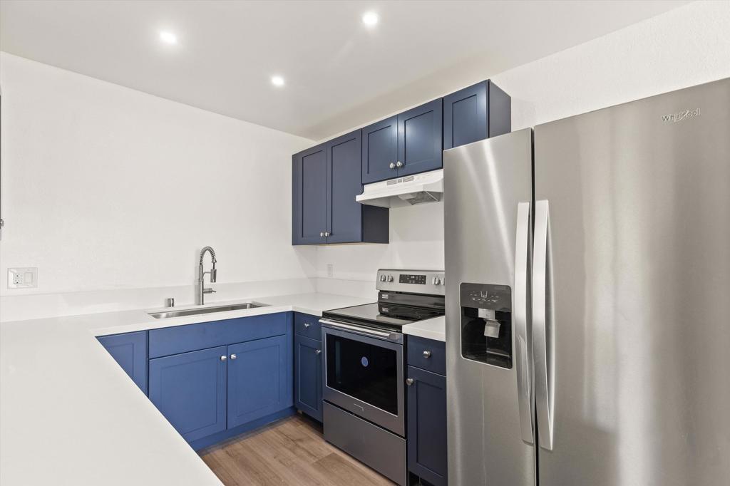 Completely remodeled, 3 bedrooms, 2 baths, large balcony plus 2 additional balconies off bedrooms with amazing mountain views and 2 car garage and 1 assigned visitor parking. Open floor plan with high ceilings and a beautiful kitchen with stainless steel appliances and quartz stone counter tops. Lots of natural light. Inside laundry. This gated condo has it all and located close to shopping centers, schools and freeway. Low HOA $300 Includes Internet, water, trash.Well priced, this one won't last long.