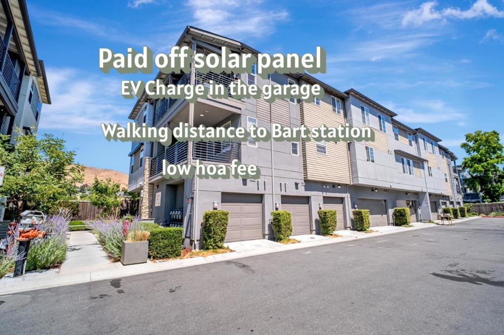 Welcome to Sohay community, it was built by famous builder Taylor morrison, this 2-bedroom, 2-bathroom, 2-level spacious condo elegance in the coveted Mission Garin Community of Hayward, this home features an open-concept floor plan flooded with natural light with huge balcony. The gourmet kitchen boasts ample cabinet space, granite countertops, stainless steel appliances, including a gas range, and a spacious island with a breakfast bar, upgraded kitchen hood, Luxurious amenities include walk-in closets, a master bath with dual sinks, beautiful flooring, tankless water heater, a private patio, and an attached one-car garage. Enjoy the convenience of PAID OFF solar panels with a 17-year reserve, LOW PG&E COST (Avg $20/month). Located near BART, I-880, Hwy 238, and Hwy 92, with the added benefit of a $400 Annual Clipper Card for Bart credit provided by the HOA for residents. Experience the perfect blend of comfort and functionality in this desirable location.