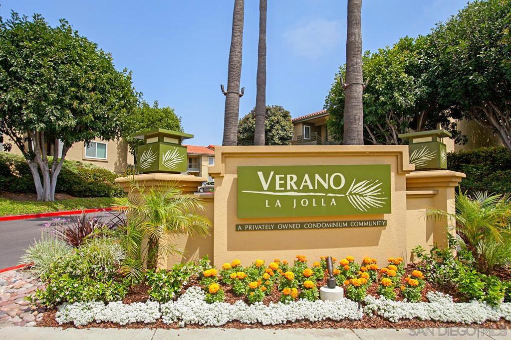 Absolutely adorable Verano remodeled upper unit in best quiet location is move in ready. No freeway noise and one of the best units in the complex. Lots of Upgrades, New dual pane windows. New Vinyl planking & Bedroom Carpet. Ideal for investor or Owner Occupier. Nice Balcony and underground garage parking space (#698). Conveniently located near bus stops that ride to UCSD, restaurants, UTC shopping mall, beaches, hospitals, Blue line Trolley. Minutes to freeway. Click Virtual Tour to view this beautiful home. Absolutely adorable Verano remodeled upper unit in best quiet location is move in ready. No freeway noise and one of the best units in the complex. Lots of Upgrades. Click Virtual Tour to view slideshow, photo gallery and tour of this beautiful home.