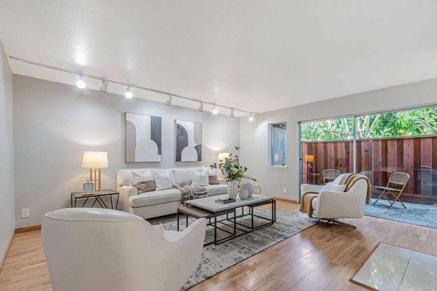An Outstanding opportunity to own this modern elegantly designed condominium in the much desired neighborhood of Santa Clara. This home features 2 spacious and large bedrooms, 2 full bath, formal living room with fireplace, chandelier and lights, updated bathroom, all appliances included, and a cozy dining nook with a patio and storage, two story floor plan. Ready for you to move in. Especially known for its location, ease and access. The condo is in a prime Santa Clara area, centrally located to many tech campuses and an easy drive to 280, Lion Market and Santana Row. Great location, family friendly quiet neighborhood and a Quiet community.