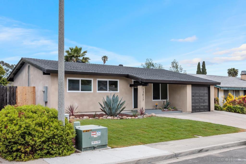 Tremendous Value! Seller says sell! Completely remodeled and move-in ready in the heart of Poway! This stunning 3-bedroom, 2-bathroom home offers 1,089 sq ft of modern living with a bright, open floor plan that’s perfect for both relaxing and entertaining. The kitchen features all-new cabinets, quartz countertops, and stainless steel appliances, flowing seamlessly into the living and dining areas with custom feature wall and built in bench! French doors open to a spacious, covered patio where you can unwind and take in the beautiful mountain views from the private backyard — the perfect setting for outdoor dining or quiet mornings. Inside, the home has been completely transformed with new windows, flooring, doors, baseboards, and casing. Both bathrooms have been fully remodeled with stylish custom tile work. Additional upgrades include new exterior stucco, fresh landscaping, a brand-new roof, updated electrical panel, energy-efficient LED lighting, new forced air unit (FAU), and central AC, and so much more! Located in a highly desirable Poway neighborhood, great restaurants, shopping, and the charm of this close-knit community. Don’t miss this turnkey gem with views, style, and comfort all in one!