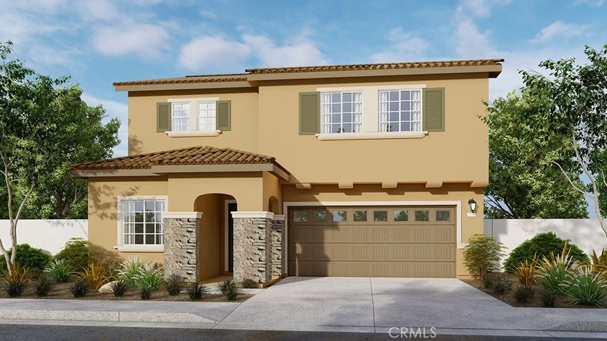 NEW CONSTRUCTION IN PERRIS !! This beautiful 2311 square foot two-story home with a [Corner Lot] has an impressive California Tuscan exterior facade. This is a Great Open Floorplan that features a Downstairs Bedroom and Full Bathroom as well as a Nice Sized Great Room that opens up into the Dining Room and Kitchen. The island kitchen with breakfast bar includes built-in stainless steel gas cooktop, oven, a microwave, and a dishwasher.  There is [Alto] Grey Colored shaker-style cabinetry throughout. Upstairs is the primary bedroom with generous walk-in closet, with (3) additional Bedrooms, (1) Full Bathroom a Nice Sized LOFT and the Laundry Room. To top it all of there is direct access to a (2) car garage which is pre-plumbed for an electric car and true smart home features that you would expect in a new home. This home also comes with a fully landscaped and irrigated front yard. The community is close to shopping, parks and the 215 freeway is just minutes away, we anticipate the home to ready for move in by November of 2025



* No HOA Dues * 

* HUGE SAVINGS!! Our Solar is "No Additional Cost to Your Buyer" it Included in the Price of the Home *

* Corner Lot *