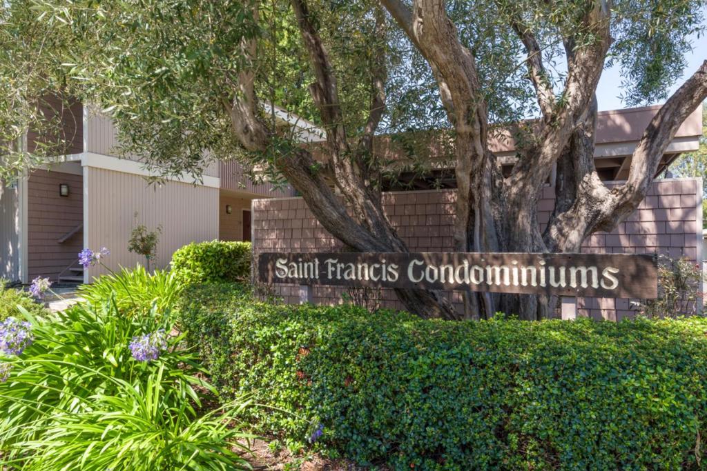 Discover the perfect blend of modern elegance and serene living in this stunningly renovated 2-bedroom, 2-bathroom top-unit condo, ideally located in the heart of Mountain View. This light and bright home offers breathtaking views of the tranquil community pool, surrounded by lush shade trees and greenery, creating a peaceful oasis. Nestled in a quiet corner of the 87-unit St. Francis Condominiums complex, this residence provides a rare sense of seclusion while remaining centrally located. The spacious living and dining combination features a large walk-in closet, perfect for a small office or extra storage. The fully renovated galley kitchen is a chefs delight, boasting decorative finishes, stainless steel appliances, and elegant hardwood chopping block countertops. The primary suite is a true retreat, complete with a private slider to the deck and a luxurious, gorgeously appointed bathroom. Parking includes a carport and ample visitor parking. Conveniently located near shopping, hospitals, Castro Street restaurants, and the Google campus, this home offers easy access to Highways 238, 101, and 280. Enjoy the convenience of top-tier amenities and the vibrant Mountain View lifestyle, all from this impeccably designed gem. Dont miss your chance to own this perfect retreat!