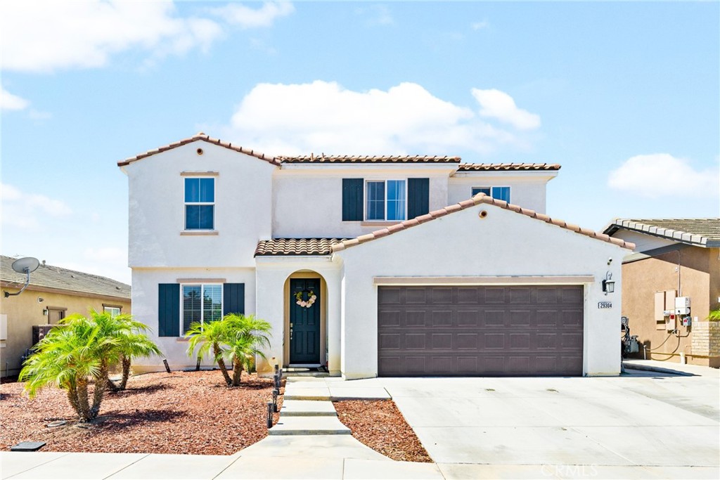 Welcome to 29304 Bent Grass, a beautifully maintained 4-bedroom, 3-bathroom home offering 2,358 sq ft of living space on a 5,227 sq ft lot in the highly desirable Summerly community, just minutes from scenic Lake Elsinore. Built in 2017, this spacious two-story home features an open-concept layout with a modern kitchen that includes a large island, butler’s pantry, stainless steel appliances, and ample storage. The main level offers a bedroom and full bathroom, ideal for guests or multi-generational living. Upstairs, you’ll find three more bedrooms, including a generous primary suite with a soaking tub, dual vanities, and a large walk-in closet. The upstairs den can be used as a home office, personal gym or converted into potential fifth bedroom. The backyard is well-maintained and features a covered patio—great for relaxing or entertaining. Additional features include solar panels, dual pane windows, recessed lights, copper plumbing, tile roof, central air conditioning, and a spacious three-car garage. With close access to community pools, parks, schools, shopping, and the I-15 freeway, this home is a must see! Schedule a private tour today