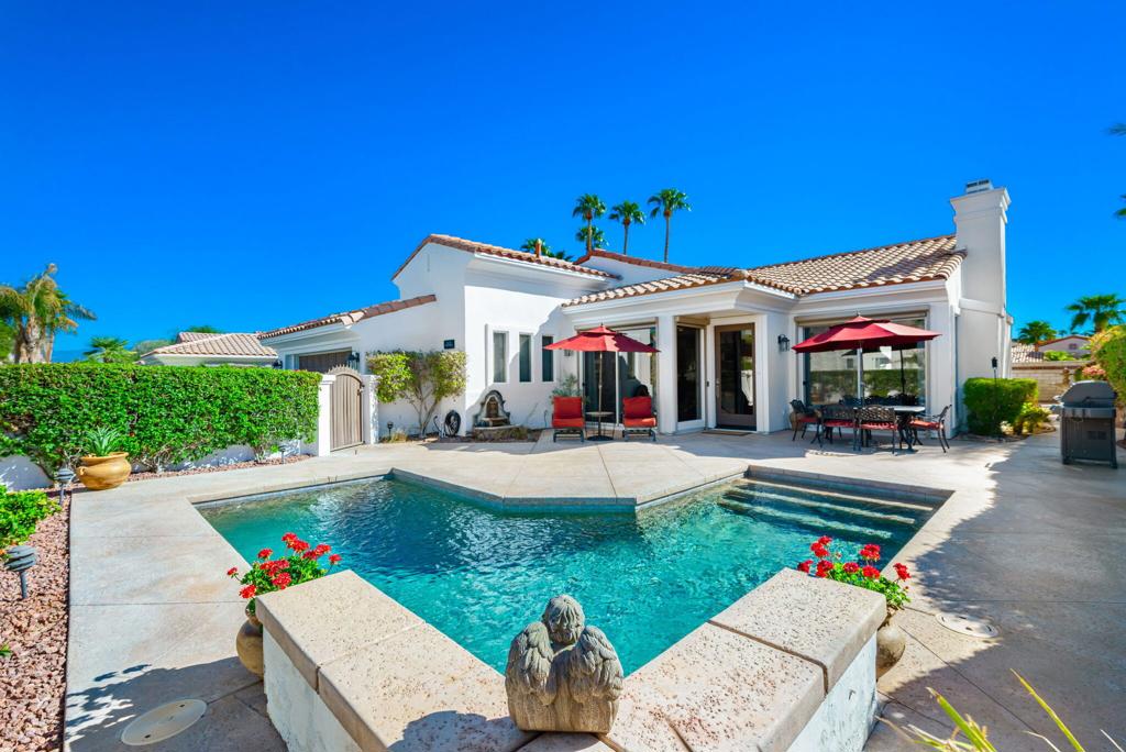 This tastefully updated, impeccably maintained, beautiful 3 bedroom, 3 bath, La Quinta resort home featuring fabulous views of the Santa Rosa Mountain Range from inside and out is available for you to book Now! Enjoy sunrise and sunset in your enclosed private surround courtyard with pebble tec swimming pool, BBQ, dining area and gazebo covered entertainment area, perfect to Entertain guests or relax and enjoy in between games of Golf, Tennis, Pickleball, Cycling and all that La Quinta has to offer. This fabulous home is situated behind the gates of the private, gated, golf community of La Quinta Fairways. Ideally located in the center of Everything!! Walking or bike ride distance to Old Town La Quinta & La Quinta Resort, The Canopy, Citrus Plaza, and Silver Rock Golf Course. 4 Miles to Indian Wells Tennis Garden, 1 mile to Polo Grounds & only 7 Miles to El Paseo! Call today to book for this upcoming Season! Any lease on this lot must be 30 consecutive days or longer. Rates fluctuate with seasons. Call now to reserve!