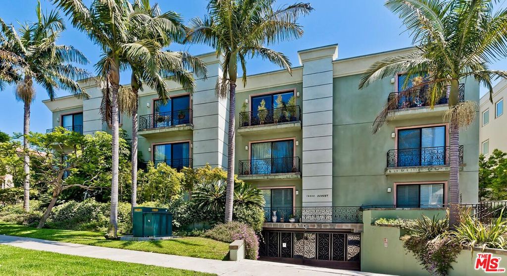 Now offered at approximately 20% below market value, this beautifully updated 2-bedroom, 2-bath residence spans 1,507 square feet of light-filled living space, blending serenity and sophistication in one of Pacific Palisades' most desirable communities. Step into a spacious home with high ceilings, gorgeous hardwood floors and custom crown and base moldings, all thoughtfully installed within the last two years. The open living and dining areas connect effortlessly to a well-equipped kitchen, ideal for both comfortable living and refined entertaining. The primary suite features a tranquil en-suite bath. A second full bathroom serves the additional bedroom and guests, completing the intelligent and elegant floor plan. Located within a secure, impeccably maintained building just minutes from Caruso Village, coastal trails and the beach, this home offers privacy, beauty, and rare value. A true Pacific Palisades retreat.