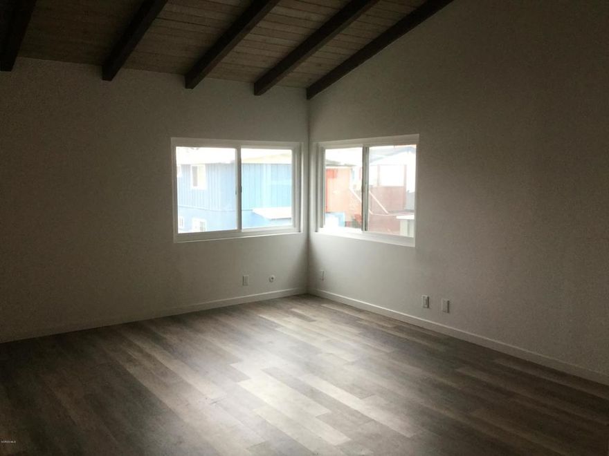 Super cute remodeled 2 bedroom apartment is freshly painted, new laminate flooring, new windows, dishwasher, stainless stove and refrigerator. Spacious living room with high beam ceilings, smooth ceilings, new bathroom fixtures and much more! Enjoy plenty of natural sunlight and walk to beach and restaurants. Utilities included, carport parking. Enjoy beach living in Pierpont Beach. Sorry no pets.