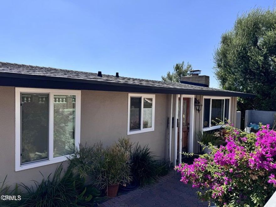 Views Views!  This mid-century ranch located in the desirable San Rafael Hills provides a quiet, peaceful atmosphere with commanding views looking towards DTLA.  The upper level of the home has a flexible floor plan and features sunlit rooms with H.W. Floors and wood-beamed ceilings throughout. An updated kitchen enjoys sunsets and an afternoon breeze.  The lower level has been completed and features a bath and a creative space, ideal for a home office. The downstairs has access to the lower patio and rear yard. There is great potential to expand the home!The property is being sold in as-is condition. The home measures 1350 sq ft., which includes both levels. The tax assessor shows the home as being 836 sq. ft.  All information provided is from third parties, and the agent cannot and will not verify it. Buyers to do their own investigations to satisfy themselves regarding all aspects of property, including square footage/lot size, bed/bath count, fire severity zone, permit history,