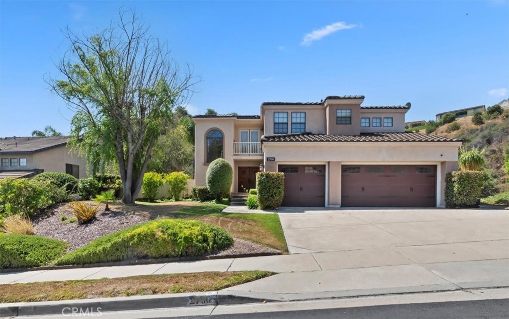 Sierra Del Oro, View home with privacy! 3060 Sq/Ft, 4 bedrooms, 4 full baths, 2 ensuites, master suite with retreat, dual sided fireplace and view deck. Spacious kitchen, white cabinets, lots of counter space to meal prep, walk-in pantry, breakfast bar and new dishwasher. 1 Bedroom and full bath downstairs, 3 bedrooms, 3 full baths upstairs. Get away from it all in a very private backyard backing to picturesque hills with views of all kinds of wild life, pool and spa. Other appointments include crown molding, volume ceilings, dual Mahogany front doors, numerous windows to bring in the ambient light, whole house fan, laundry shoot, mirrored closet doors, ceiling fans, Juliet deck, 3 car garage, ceiling racks, lattice patio cover and only 2 miles to Orange County line. Lease includes weekly swimming pool maintenance and yard care. Ready for Move In!