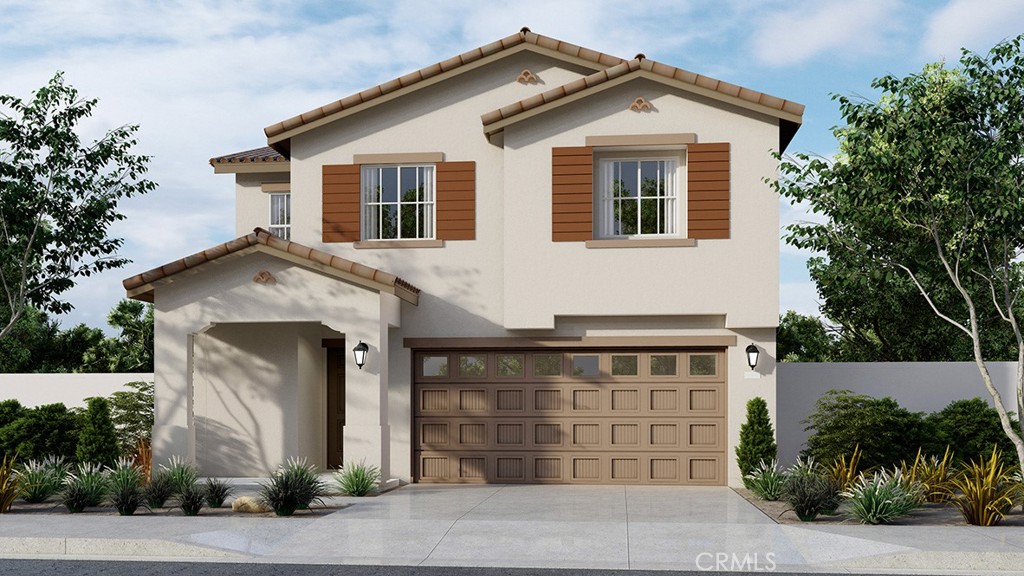 NEW CONSTRUCTION and QUICK MOVE-IN in Winchester - SOLAR INCLUDED!! - This two-story, 1,775 square foot home with a California Spanish-Hacienda façade has 4 bedrooms and 2.5 bathrooms. The home includes WASHER & DRYER, REFRIGERATOR, WINDOW TREATMENTS and BACK YARD LANDSCAPING!! The Island kitchen with breakfast bar has New Valle Nevado granite counters, built-in stainless-steel appliances and a walk-in pantry. The interior comes complete with Alto (Gray) stained maple shaker-style cabinetry, and lots of included recessed lighting throughout. Flooring is vinyl downstairs, and plush carpet in bedrooms, Loft, stairwell, and closets! The downstairs includes a powder bath, Great Room and Dining area, and upstairs is the primary bedroom with ensuite bathroom and a walk-in closet, 3 additional bedrooms and full bathroom, a LOFT and a laundry room. There is also a direct access two-car garage PRE-PLUMBED for an electric car! This truly modern home has all the Smart Home features you would expect and, is LANDSCAPED AND IRRIGATED in the front and back yards. This is a QUICK move-in READY NOW and we can't wait to Welcome you Home!! **HUGE SAVINGS!! Solar is "No additional cost to your buyer" - it is INCLUDED IN THE PRICE OF THE HOME**