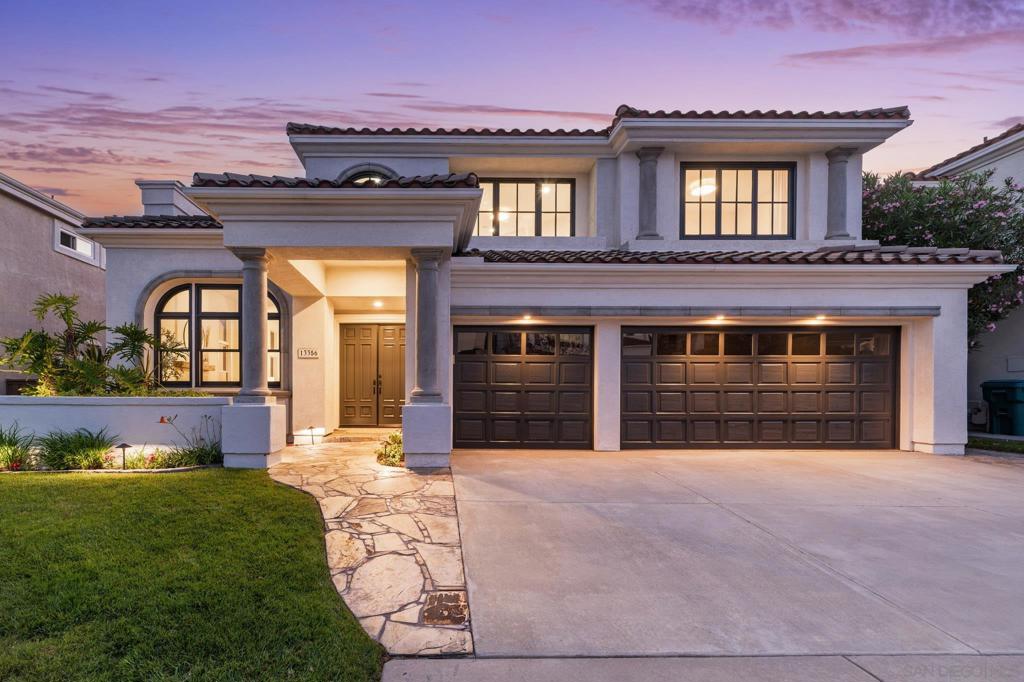 Exquisitely reimagined w/ high-end finishes & thoughtful design, this stunning Promontory Plan 2 blends modern luxury w/ timeless sophistication features 4 beds a bonus room, 4.5 baths, & 3,413 sq ft of refined living space w/ room to accommodate a pool, this turn-key residence offers an exceptional lifestyle. At the heart of the home is a beautifully redesigned kitchen featuring an oversized island, quartz countertops, freshly painted cabinetry w/ contemporary hardware, top-tier appliances, & walk-in pantry. A charming breakfast nook overlooks the tropical backyard, creating a warm, welcoming setting for dining & entertaining. New Luxury flooring throughout is enhanced by new interior doors, fresh paint, & designer lighting. The main level includes a guest suite w/ en-suite bath, ideal for visitors or multi-generational living. Upstairs offers 3 additional bedrooms, a bonus room perfect for a home office or playroom, a serene primary suite w/ a romantic fireplace & spa-inspired bathroom. The primary bath features a freestanding soaking tub, redesigned walk-in shower, marble-topped vanities, & spacious walk-in closet. Additional highlights include designer fireplaces, a stylish bar w/ beverage refrigerator, & a well-appointed laundry room. Ideally located near top-rated Torrey Pines High School, Cathedral Catholic High School, & Canyon Crest Academy. Close to One Paseo, Del Mar Highlands, & Pacific Highlands Ranch for some of San Diego’s best dining & shopping. This exceptional home offers luxury, comfort, & convenience in one of Carmel Valley’s most desirable communities. Exquisitely reimagined w/ high-end finishes & thoughtful design, this stunning Promontory Plan 2 in the heart of Carmel Valley blends modern luxury w/ timeless sophistication features 4 beds plus a bonus room, 4.5 baths, & 3,413 sq ft of refined living space on a lot large enough to accommodate a pool, this turn-key residence offers an exceptional lifestyle. At the heart of the home is a beautifully redesigned kitchen featuring an oversized island, quartz countertops, freshly painted cabinetry w/ contemporary hardware, top-tier appliances, & walk-in pantry. A charming breakfast nook overlooks the tropical backyard, creating a warm, welcoming setting for dining & entertaining. Americano Grande luxury vinyl plank flooring throughout is enhanced by new interior doors, fresh paint, & designer lighting that elevate the home's cohesive design. The main level includes a private guest suite w/ en-suite bath, ideal for visitors or multi-generational living. Upstairs offers 3 additional bedrooms, a flexible bonus room perfect for a home office or playroom, & a serene primary suite w/ a romantic fireplace & spa-inspired bathroom. The primary bath features a freestanding soaking tub, redesigned walk-in shower, marble-topped dual vanity, & spacious walk-in closet. Additional highlights include designer-tiled fireplaces, a stylish bar w/ quartz counters & beverage refrigerator, & a well-appointed laundry room. Ideally located near top-rated Torrey Pines High School, Cathedral Catholic High School, & Canyon Crest Academy. Close to One Paseo, Del Mar Highlands, & Pacific Highlands Ranch for some of San Diego’s best dining & shopping. This exceptional home offers luxury, comfort, & convenience in one of Carmel Valley’s most desirable communities.