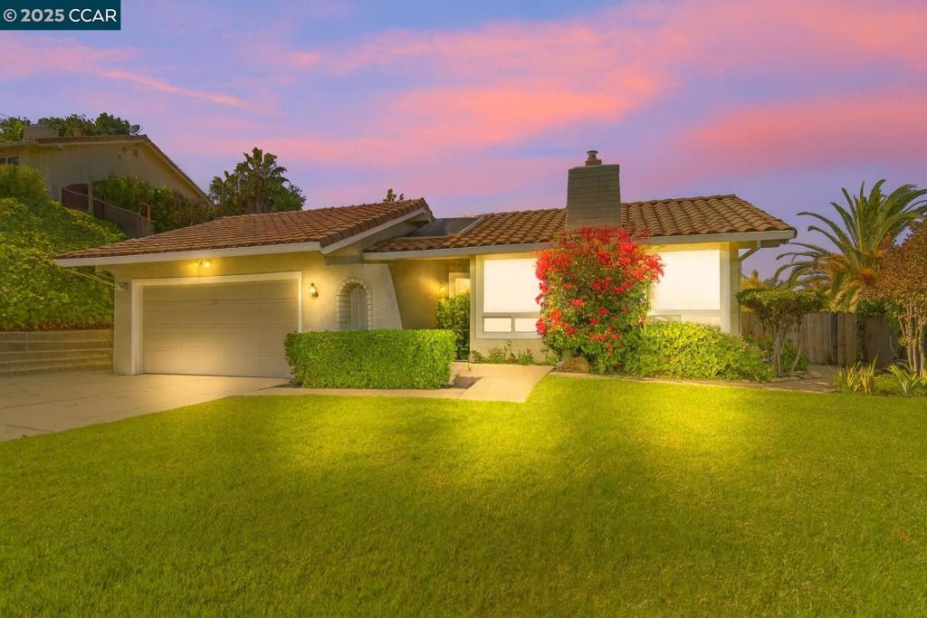Stunning Briar Hills Single-Story with Panoramic Views! Rarely available, this beautifully maintained home offers sweeping views of the valley, Mt. Diablo, and sparkling city lights from its private, landscaped backyard. A spacious deck creates the perfect setting for outdoor dining, entertaining, and enjoying breathtaking sunsets. The property features Tesla solar for exceptional energy efficiency and a detached, fully finished structure (un-permitted) ideal for remote work, creative projects, fitness, or a private retreat. Inside, the bright, open layout includes 4 bedrooms, 2 baths, and 1,848 sq ft of comfortable living space. Highlights include abundant natural light, dual-pane windows, and a seamless flow between indoor and outdoor living areas. The kitchen offers generous counter space, ample cabinetry, and opens to the family room for easy entertaining. Additional features include central air, ceiling fans, skylights and low-maintenance landscaping. Located in a quiet, desirable neighborhood just minutes from shopping, dining, BART, freeway access, and top-rated Dublin schools. A rare opportunity to own in one of West Dublin’s most sought-after neighborhoods, combining style, comfort, convenience, and views.