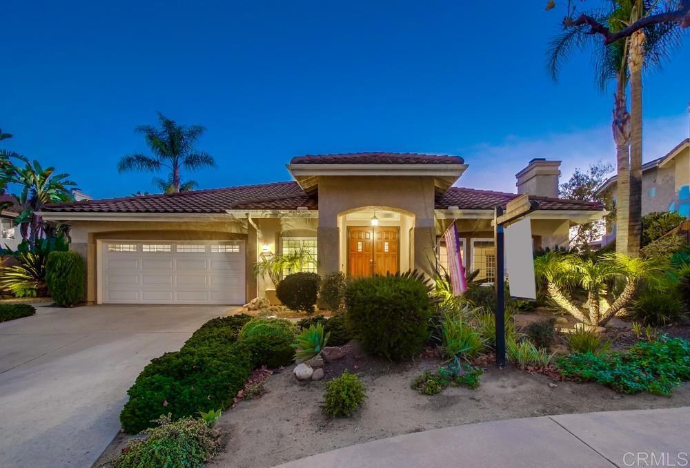 Exquisite Single-Story Gem in Monarch Ridge | Welcome to this rarely available single-story home on the canyon in the prestigious gated community of Monarch Ridge! This move-in ready beauty offers the perfect blend of comfort, style, and breathtaking views. Step through the elegant double door entry into a light-filled, spacious layout featuring soaring ceilings, a large eat-in kitchen, and both separate living and family rooms — perfect for entertaining and everyday living. With 3 bedrooms and 2.5 baths, there’s plenty of room to relax and unwind — especially in the oversized primary suite complete with a remodeled spa-like bathroom. Enjoy effortless indoor-outdoor living with low-maintenance, drought-tolerant landscaping and a covered patio overlooking the canyon — your private slice of paradise. Additional highlights include: Meticulously maintained and quiet neighborhood. Community amenities: pool, spa, tennis & pickleball courts. Laundry room inside. Epoxy-finished garage floor. Wall-to-wall built-in cabinetry + bonus storage room in garage. This is a rare opportunity to own a single-story canyon-view home in one of East County’s most sought-after gated communities.
