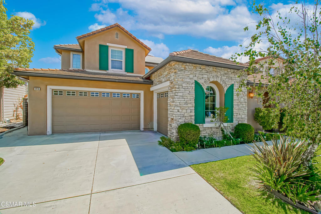Welcome to this amazing 5-bedroom, 4.5-bath home in the desirable Big Sky community of Walnut Grove. From the moment you arrive, the inviting gated covered porch and private courtyard set the tone for this warm and elegant residence. Step inside to a beautiful stone entryway leading to a separate formal living room and dining room, ideal for entertaining. The gourmet chef's kitchen is the heart of the home, featuring an oversized island, abundant cabinetry with built-in pantry, granite countertops, double ovens, stove-top, dishwasher, microwave, and a charming breakfast nook with window seat. The family room is bright and welcoming with expansive windows and a cozy fireplace with mantel and hearth--perfect for holiday gatherings. The backyard retreat offers a covered patio and direct access to a scenic greenbelt with rolling mountain views. Downstairs, you'll also find a private guest suite with full bath and a full-sized laundry room. Upstairs boasts a versatile loft area perfect for a reading nook, tech space, or home office. The luxurious primary suite features a spa-like bathroom with soaking tub, separate shower, dual vanities, and walk-in closet. A junior suite with private bath and walk-in closet plus an additional bedroom wing with two bedrooms and shared bath complete the upper level. Additional highlights include a 3-car garage (2-car + 1-car), dual-pane windows, and leased solar panels for energy efficiency. The Big Sky community offers parks, hiking trails, and is conveniently close to shopping, dining, medical offices, hospital, and easy access to the 118 & 23 freeways. With nearly 3,200 sq. ft. of living space on a 6,500+ sq. ft. lot, this home combines space, comfort and location in one of the most desirable neighbor hoods in the area.