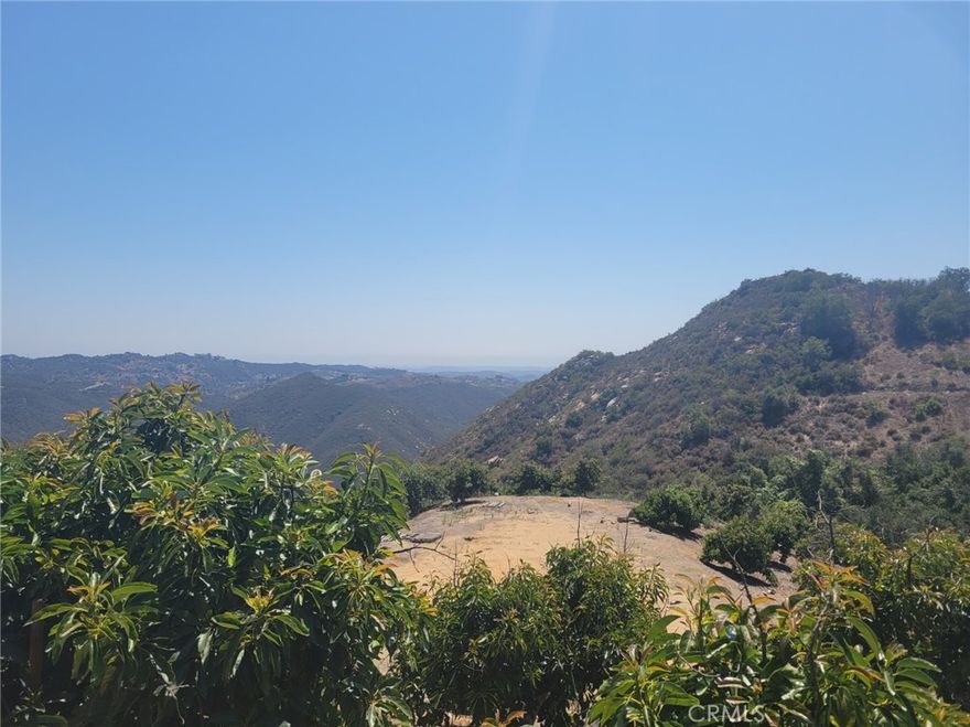 Amazing professionally managed avocado grove with stunning views, among multi-million dollar estates. The

 trees are 6 to 8 years old and current tree count is approximately 1,200, with plenty of room to expand the grove. The property is in excellent condition, trees are healthy and producing and is professionally managed. This 10+ acre parcel has easy, direct access from the paved street,

 a roughed in pad for an estate building site, with water meter, electricity, telephone and cable at the street and is front fenced and gated. This is one of the most beautiful

 regions within De Luz with great soaring views, coastal breezes and proximity to the Santa Rosa Plateau Ecological Reserve. Elevation of the

 property ranges from 1400 feet at the top (building site) down to 1100 feet at the southern boundary meaning no risk of frost for the income

 producing avocado grove. De Luz is home to Cross Creek Golf Club, vineyards, and countless avocado and citrus groves; De Luz is only 5 minutes from Interstate 15 and Old Town Temecula. Production

 records available upon request.