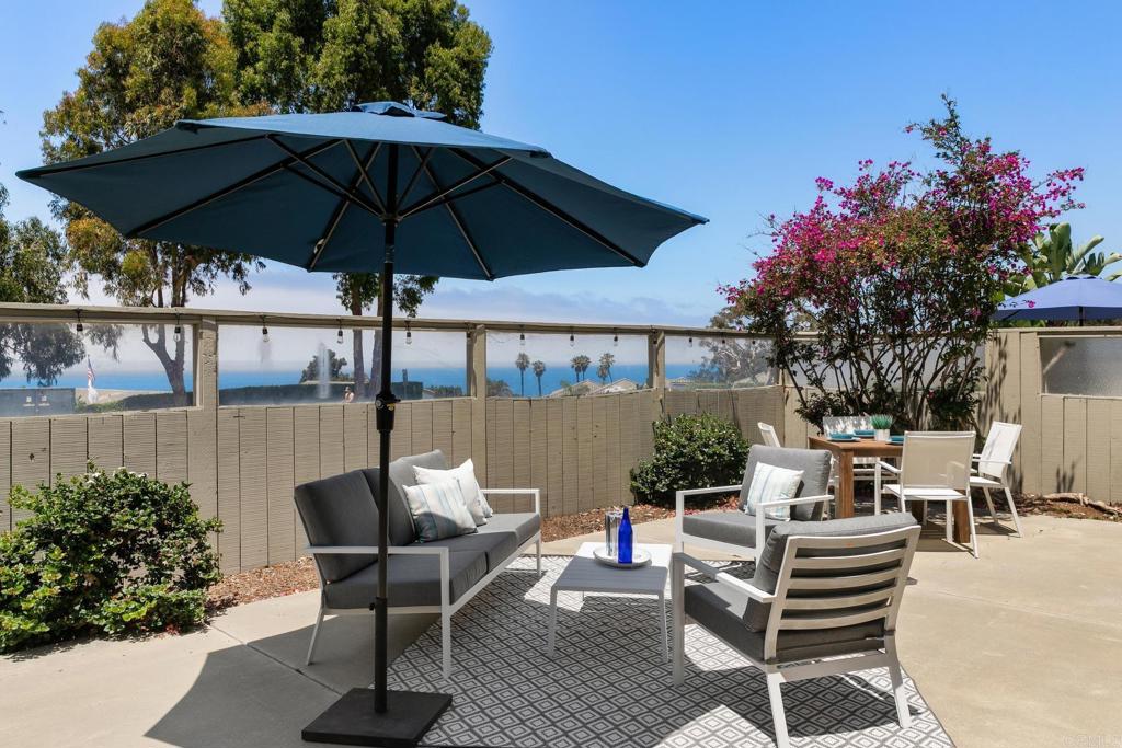 Welcome to this rare duplex offering in the heart of Olde Del Mar. This spacious property features 2 townhomes, each boasting 2 bedrooms and 2.5 bathrooms, ideal for those seeking an elegant coastal lifestyle or an investment. Located just blocks from Del Mar Village, residents enjoy easy access to restaurants, boutique shopping & vibrant Del Mar Village & beach. Each townhome is filled with natural light & designed for indoor-outdoor living, that flows seamlessly from the kitchen and living areas to expansive outdoor private patios. Whether entertaining guests or enjoying a quiet evening, you’ll be captivated by stunning ocean and sunset views. The upstairs offers two bedrooms each with their own full bathroom, and a view deck off the primary suite where wide-open ocean views provide a serene backdrop. Each home includes an oversized 2-car garage, plus an additional designated outdoor parking space, making parking a breeze, and the prime location is convenient to Del Mar beach, parks & village plus UCSD, financial and biotech hubs & top-rated schools in the prestigious Del Mar and San Dieguito School Districts - perfect spot for families, professionals or retirees. This versatile property offers numerous opportunities—live in one side while renting out the other or keeping for extended family, or rent both for income as the value historically appreciates in sought-after Olde Del Mar. Don’t miss your chance to own this coastal gem!