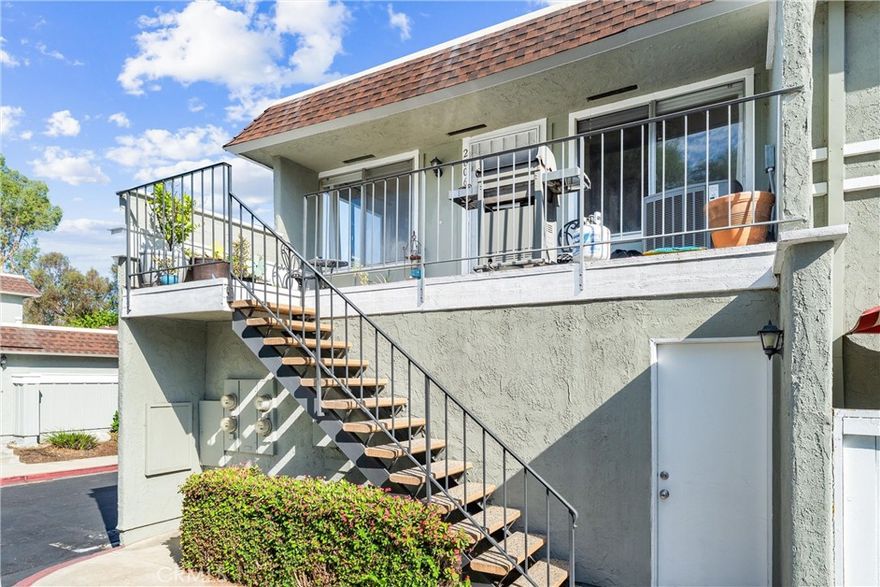 Light, bright, and full of charm, this adorable 2-bedroom, 1-bath condo is tucked into the desirable Aliso Villas community of Mission Viejo. Perfectly positioned as a private upstairs corner unit, you’ll love the peace of having no neighbors above or below. An attached extra-large one-car garage plus an additional parking space adds to the convenience.



Step inside to discover a galley kitchen featuring tiled backsplash, granite countertops (with extended counter space), wood laminate flooring, stainless steel sink, gas range, microwave, and dishwasher. The layout is both functional and inviting, with dedicated areas for dining, lounging, and even a full-sized washer/dryer nook with overhead storage and doors. Thoughtful details, such as a hall linen closet and coat closet, add to the home’s everyday ease.



The spacious balcony is perfect for relaxing with your morning coffee or hosting weekend BBQs. The primary bedroom features a walk-in closet and a private vanity area that connects to the full bathroom.



Outside your door, the beautifully maintained community offers resort-style amenities: sparkling pool, relaxing spa, playground, and lush greenbelts. Mission Viejo’s endless parks, scenic trails, and vibrant city events make it easy to enjoy the quintessential South County lifestyle. Plus, you’ll have the option to join Lake Mission Viejo for even more outdoor fun.



Don’t miss the chance to call this stylish and centrally located condo your next home—come experience the Mission Viejo lifestyle today!
