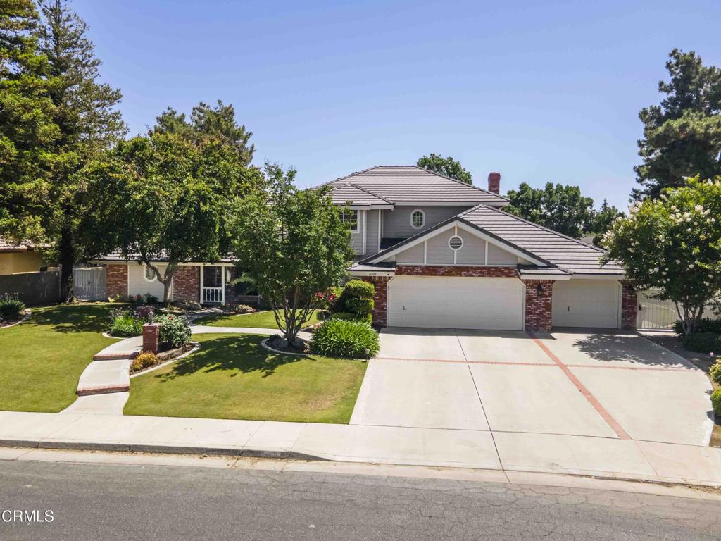 This prestigious Haggin Oaks home has plenty of room for a large family and is situated on a quiet cul-du-sac lot (16,552 sf) w/ lush, mature landscaping that includes fruit trees, flowering shrubs, trees, and roses. It boasts 6 bedrooms, 4 baths and almost 4,500 sf of living space. There are formal living and dining rooms, a family room (w/ a fireplace and entertainment center), a second dining area and a huge game room (w/ a wet bar, fireplace and entertainment center). The spacious kitchen has tons of cabinets, high-end stainless-steel appliances, granite counters, decorative tile backsplash, a walk-in pantry and a central island w/ a breakfast bar. You'll love the newer LVP flooring on the second-floor hallways and bedrooms. The backyard has expansive lush lawn areas, a covered patio, a pergola, and a sparkling pool and spa. This home is walking distance from numerous shops, restaurants and a movie theater at the Marketplace. It is in the coveted Stockdale High School district.