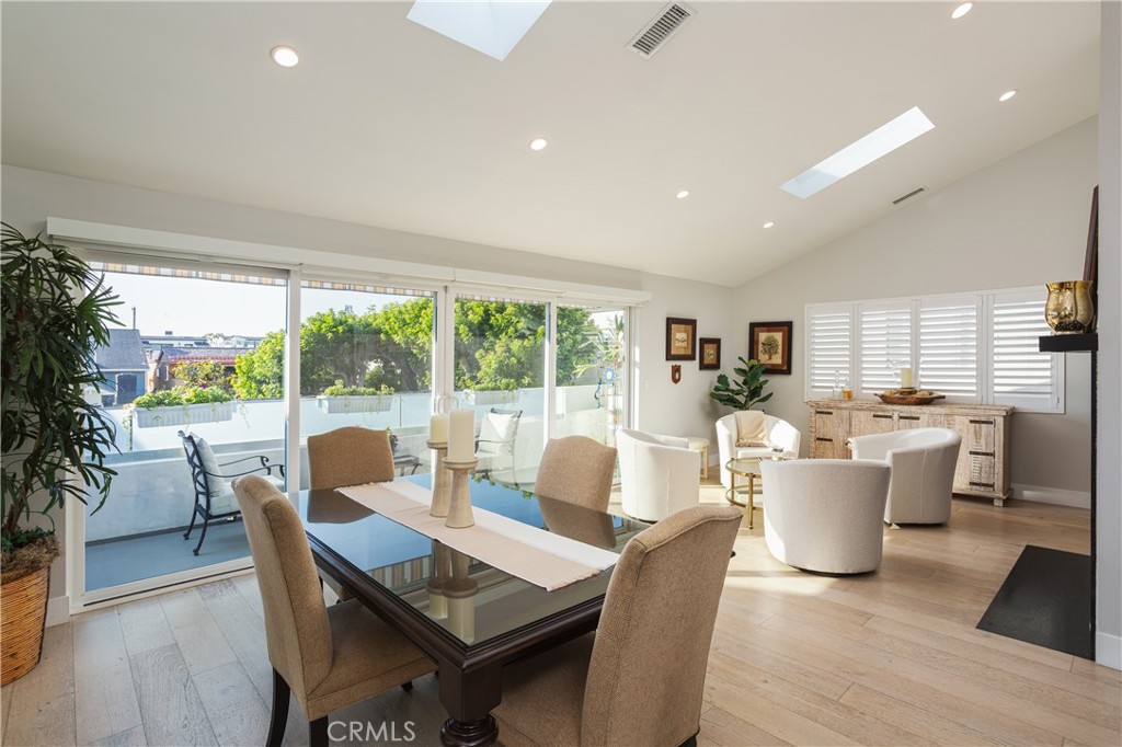 Set on a 40 foot wide lot in Corona del Mar Village, this beautifully reimagined residence offers the ease of single level living with over 1,700 square feet of stylish interiors and thoughtful design. Fully remodeled down to the studs in 2017, every element of the home has been meticulously upgraded, blending timeless finishes with modern comforts.
The open concept layout flows seamlessly beneath vaulted ceilings, where the living and dining areas open directly to a wrap-around balcony, creating an effortless indoor-outdoor lifestyle. A separate family room adds versatility, while a cozy fireplace anchors the main living space.
The chef’s kitchen impresses with leather-finish granite surfaces, custom cabinetry, and premier appliances including a Wolf range, Sub-Zero refrigerator, and Bosch dishwasher. Expanded windows fill the home with natural light, while French white oak floors lend a refined coastal aesthetic.
Two primary suites provide comfort and privacy, each with enlarged bathrooms clad in Carrara marble and fitted with Toto toilets and Hansgrohe fixtures. Additional upgrades include all new electrical and plumbing, new lighting throughout, dual-pane windows, new A/C with sound reduction, tankless water heater, and a new roof. With a roughly 500 square foot attic, this home is not short of storage space.
The exterior is equally impressive with new stucco, paint, landscaping, fencing, and hardscape. Parking is ideal with a rare two car garage with Bluetooth-enabled openers and epoxy floors.
Located in the heart of Corona del Mar Village, this turnkey home is just steps from coffee shops, restaurants and world-class beaches. A rare find that combines luxury, convenience, and the best of coastal living.