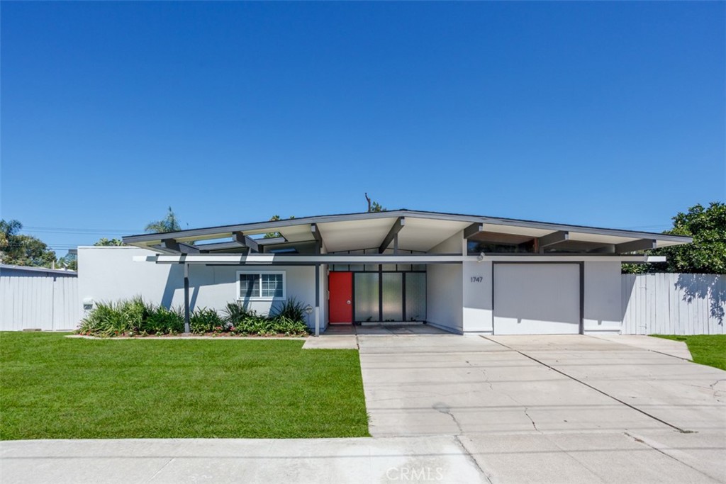 Stunning Eichler just remodeled to the nines. New landscaping, Pool, RV area 20 X 60. New grey laminate flooring throughout, New Kitchen cabinets, shaker type, auto close cabinets, Newer appliances, comes with newer refrigerator, Quartz countertops, Center Isle, New Paint, new fixtures, bathrooms remodeled with quartz countertops in both baths. Landscaping upgraded, washer and dryer included. One car garage and one carport