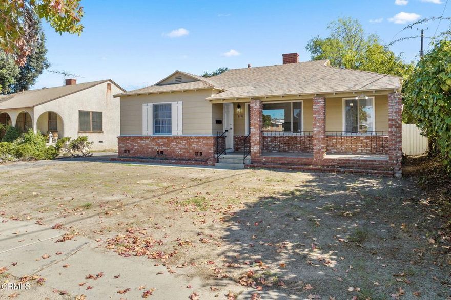 Welcome to this charming three bedroom, one bath home situated on a large 8,254 square foot lot with incredible potential. Recently updated with new flooring, fresh interior and exterior paint, a new garage door, and partial vinyl fencing, this home offers a perfect foundation for customization. Natural light fills the living and bedroom space through numerous windows, creating a bright and welcoming atmosphere. Enjoy relaxing on the charming front porch, or envision the possibilities the generous lot provides -- room for expansion, a pool, a large ADU, or an outdoor living retreat. Bring your vision and make this North Hollywood gem your own!