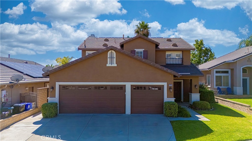 Exquisite Luxury Home with Resort-Style Backyard Oasis! Welcome to this stunningly upgraded residence nestled in one of Rancho Cucamonga’s most sought-after neighborhoods, within the award-winning Etiwanda School District. Ideally positioned just steps from the scenic Pacific Electric Trail, this exceptional home perfectly blends sophistication, comfort, and convenience, designed to complement today’s active yet refined lifestyle. Step inside to discover beautifully appointed interiors featuring custom natural slate flooring, elegant crown molding, and detailed baseboards throughout. The open-concept design offers multiple living spaces, including two generous family rooms, a formal dining area with wood vinyl flooring, and a chef’s kitchen, perfect for entertaining and everyday living alike. The kitchen is a true showpiece, boasting premium appliances including a FOTILE range hood, sleek quartz countertops, and seamless access to the breathtaking backyard retreat. Unwind in the inviting family room with its stone-accented entertainment wall and fireplace, or escape to your private outdoor paradise. The resort-inspired backyard showcases a sparkling in-ground pool and spa, a covered patio, a fully equipped outdoor kitchen, and a charming Hawaiian-style seating area, ideal for year-round relaxation and entertaining.
The thoughtfully designed layout includes a private first-floor guest room, while the elegant wrought-iron staircase leads to an expansive upper level featuring a loft retreat, luxurious primary suite, and two additional bedrooms. Additional highlights include an energy-efficient solar system, custom built-in closets, plantation shutters, outdoor furniture and sound system throughout, offering both style and substance at every turn. This move-in-ready home truly checks every box, combining timeless design, modern upgrades, and exceptional value. Why settle for less when this rare gem already has it all?