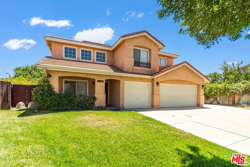 Spacious, energy-efficient, and packed with upgrades, this 2-story Westside home in California Horizons offers 5 bedrooms, 3 bathrooms, and 1,942 sq ft of comfortable living space on a sprawling 13,503 sq ft lot. A huge solar power system helps reduce energy costs, while the home's exterior boasts a durable tile roof, stucco finish, and an extended driveway leading to a 3-car garage equipped with an upgraded workbench, electrical enhancements, and built-in storage. The property also includes gated RV access with a full hook-up, a special-ordered wrought-iron gate, and custom drainage solutions. Inside, you'll find soaring ceilings, clerestory windows, recessed lighting, pot shelves, and a blend of laminate and diamond tile flooring throughout. The oak-cabinet kitchen features tile countertops, a pantry, included appliances, and a breakfast area that opens into a spacious family room with a raised tile fireplace and TV cutout. All five bedrooms are conveniently located upstairs, including a generous primary suite with dual sinks, a long closet, and sliding door access to a large sundeck that also serves as a covered patio below. The resort-style backyard is an entertainer's dream, offering an above-ground pool with freestanding cover, a private BBQ area with fountain, storage shed, dog run, mature landscaping with flagstone and river rock paths, and low-voltage lighting. Additional highlights include central air and heat, indoor laundry with washer and dryer, Decora switches, auto sprinklers and drip systems, and thoughtful upgrades throughout. This is a rare, move-in-ready home that truly has it all!