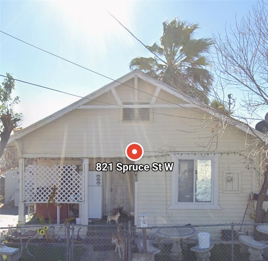 This property is zoned Commercial/Office/Residential (mixed-use). The home is only 535sq. feet with no garage and only driveway parking. The lot size consists of 2107sq. ft. one parcel and 430sq. ft. 2nd parcel which together it makes 2537sq. ft. It has two small bedrooms with their own closet. There are window a/c units that belong to the tenants. The current tenants have a shed that they will be removing. The home does need repairs and upgrades. Laundry lines were installed in the back of the house by the tenants and may not have been up to code. There is a fireplace vent on the top of the roof, but no fireplace inside the house. It may have been removed or covered up. This property is close to newly opened/built businesses and food eateries, like In-N-Out, Del Taco, etc. Very close to the 215fwy. and San Bernardino Court.
