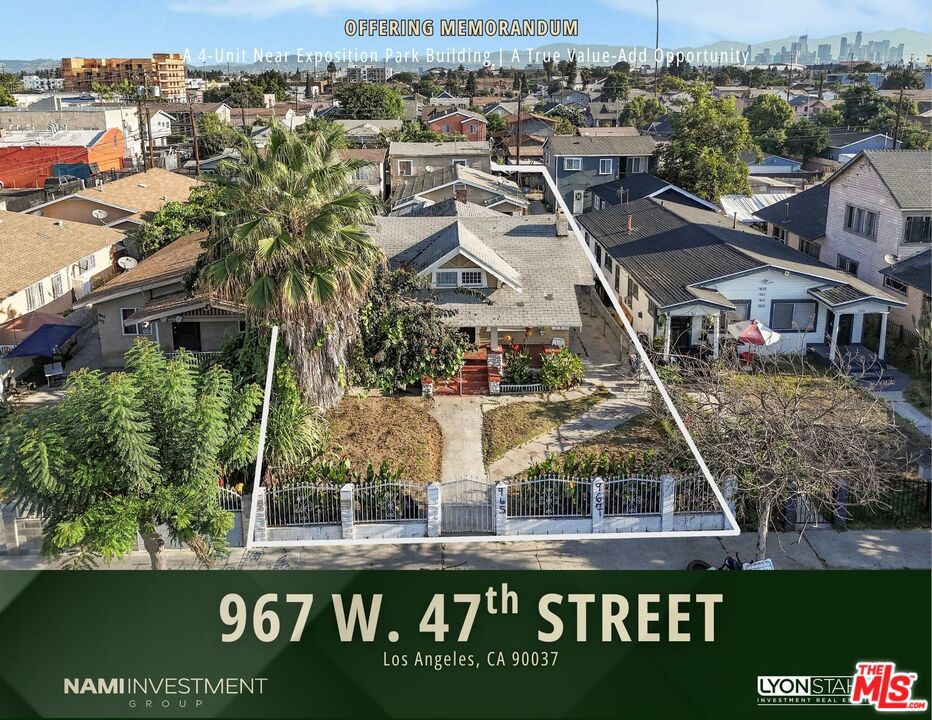 967 W 47th Street is a true value-add opportunity with a four-unit apartment community located on 47th Street, just east of Vermont Avenue and south of Vernon Avenue near Exposition Park in Los Angeles. The offering consists of three separate structures situated on a generous 6,682 square foot lot, giving investors flexibility and potential for future redevelopment. Each unit is separately metered for gas and electricity, helping to keep operating expenses low and improving overall cash flow. The property is ideally positioned in a dense, high-demand rental market near Downtown Los Angeles, and USC, ensuring strong tenant demand and long-term stability. Investors will appreciate the significant upside in rents. This combination of location, existing income, and future potential makes it a compelling acquisition for value-focused investors.