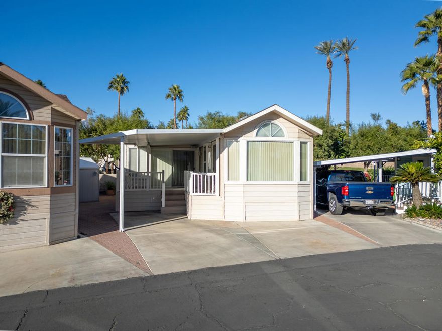 Welcome to your desert escape in the popular 55+ Desert Shadows RV Resort! This inviting park model sits on a grant deed lot -- yes, you own the land -- with HOA dues covering water, cable, trash, and beautifully maintained common areas.Inside, you'll find flexible living space, including an enclosed California Room that works perfectly as a guest room, hobby space, or potential second bedroom. The real magic, though, is the lifestyle outside your door.Enjoy resort-style living with multiple clubhouses, indoor and outdoor pools and spas, pickleball and tennis courts, fitness center, shuffleboard, putting green, and a full calendar of social events, dances, and live entertainment. All of this, just minutes from shopping, dining, and everything the desert has to offer.Come for the sunshine -- stay for the lifestyle!